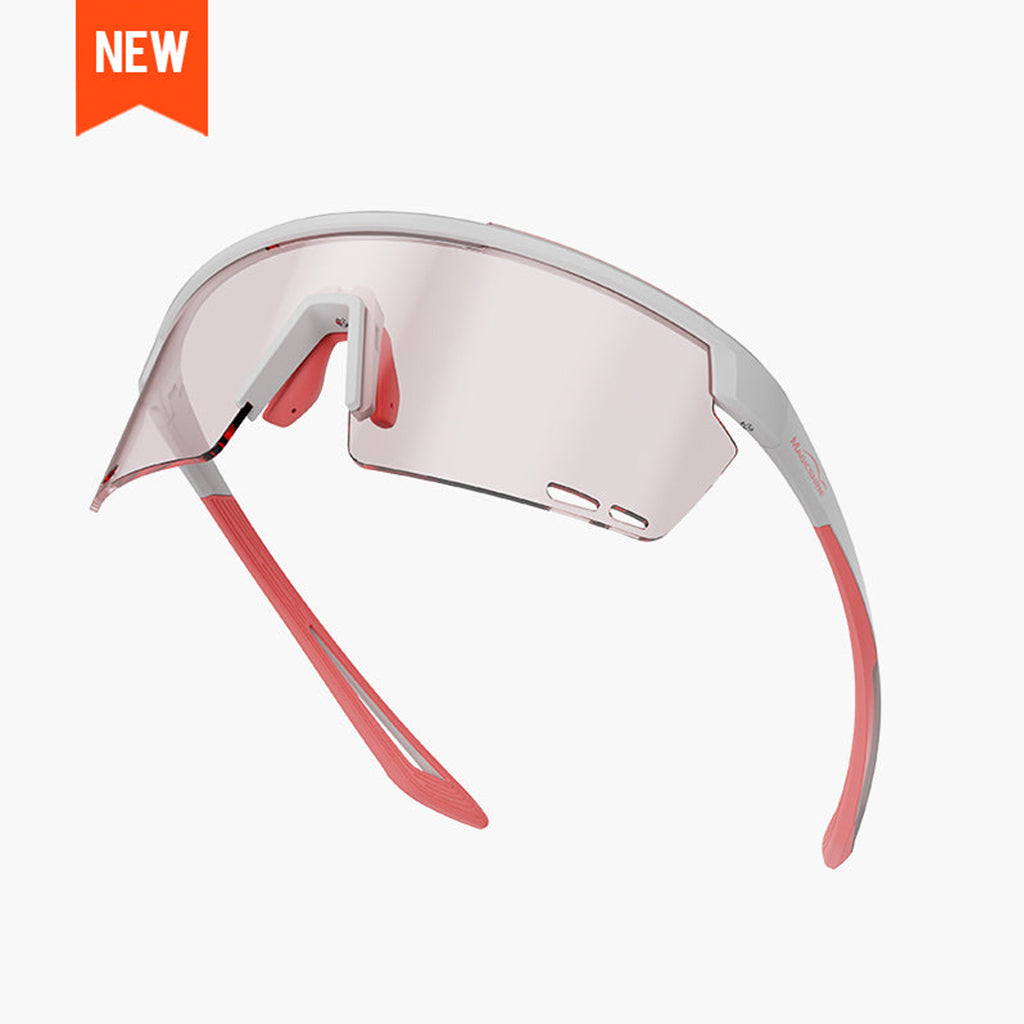 Magicshine Rouler Night Vision Sports Sunglasses (White/Pink)