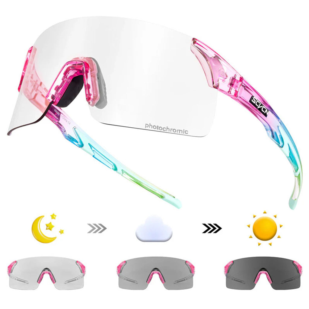 SCVCN X142 Photochromic Sunglasses (Black/Pink)