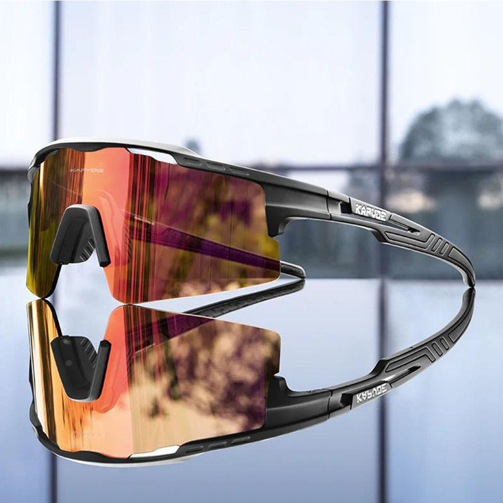 Kapvoe X75 Half Frame Sports Sunglasses (Red/Black)