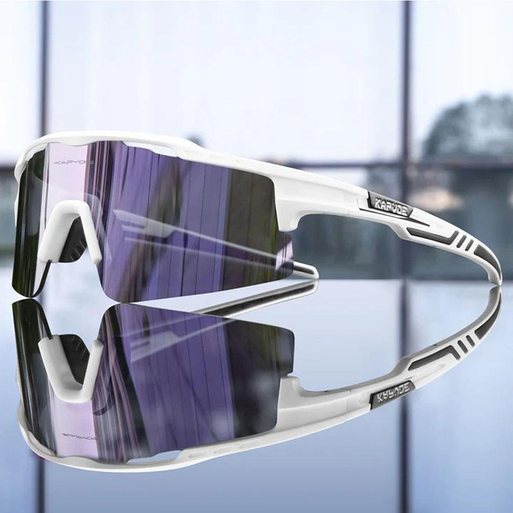 Kapvoe X75 Half Frame Sports Sunglasses (Purple/White)