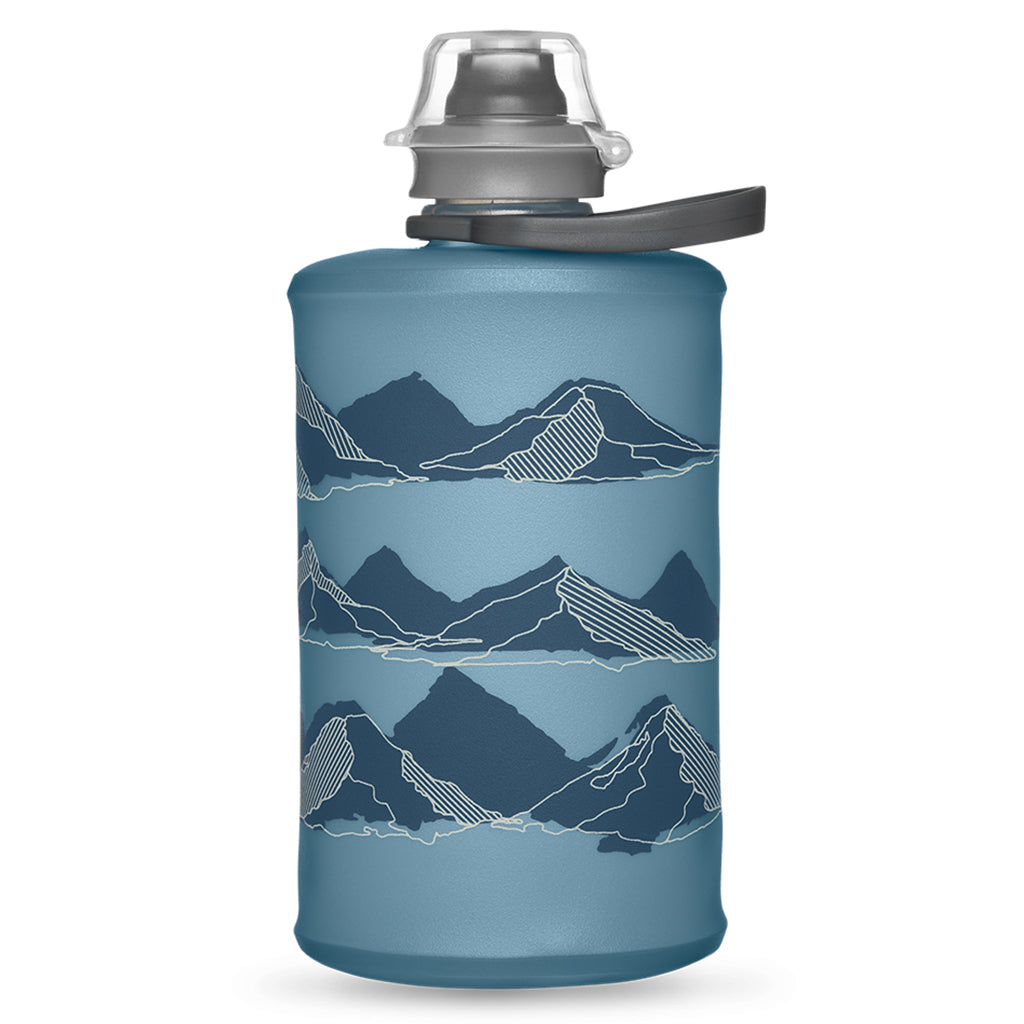 Hydrapak Stow Flexible Bottle-Mountain Edition-Tahoe Blue (350ml)