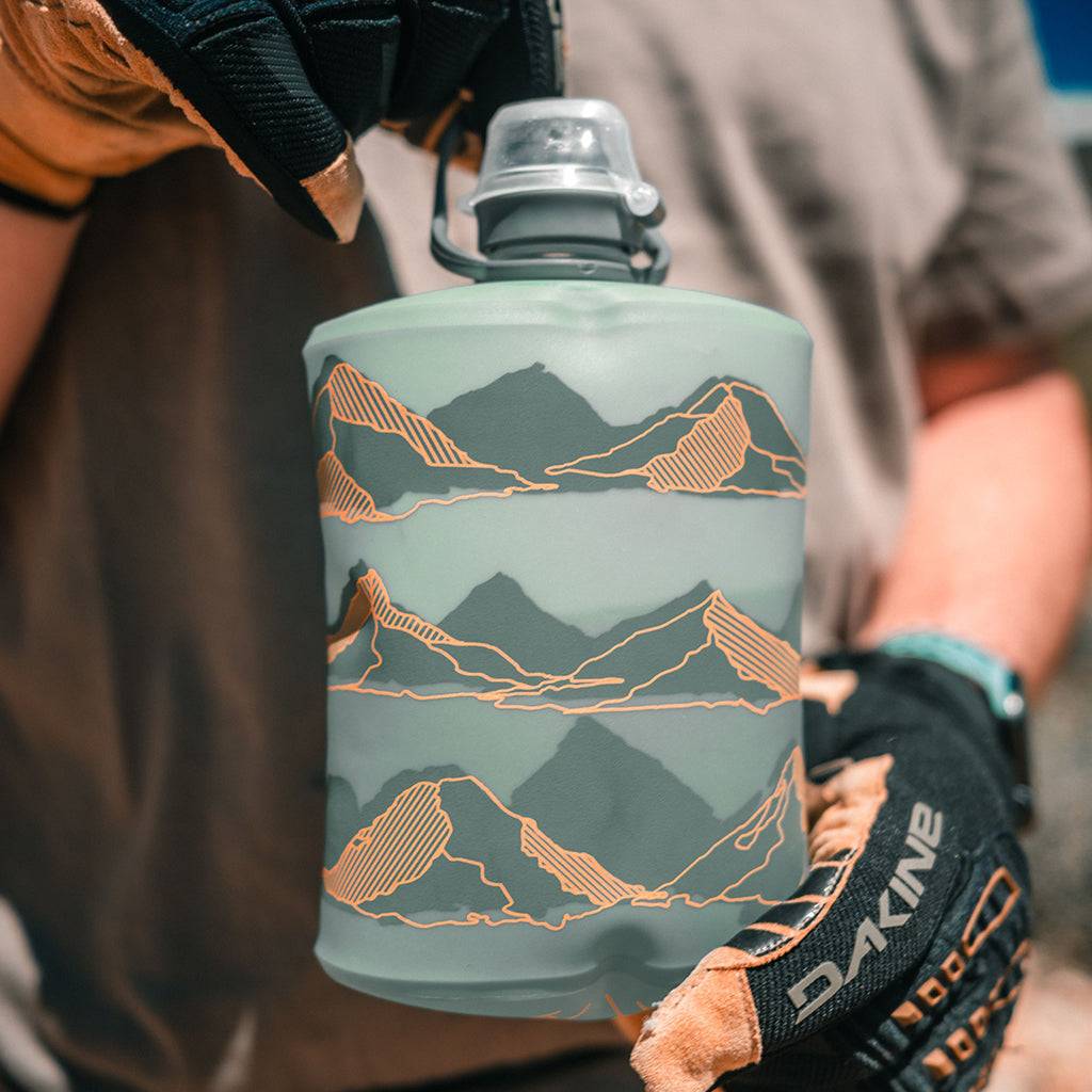 Hydrapak Stow Flexible Bottle-Mountain Edition-Sutro Green (350ml)