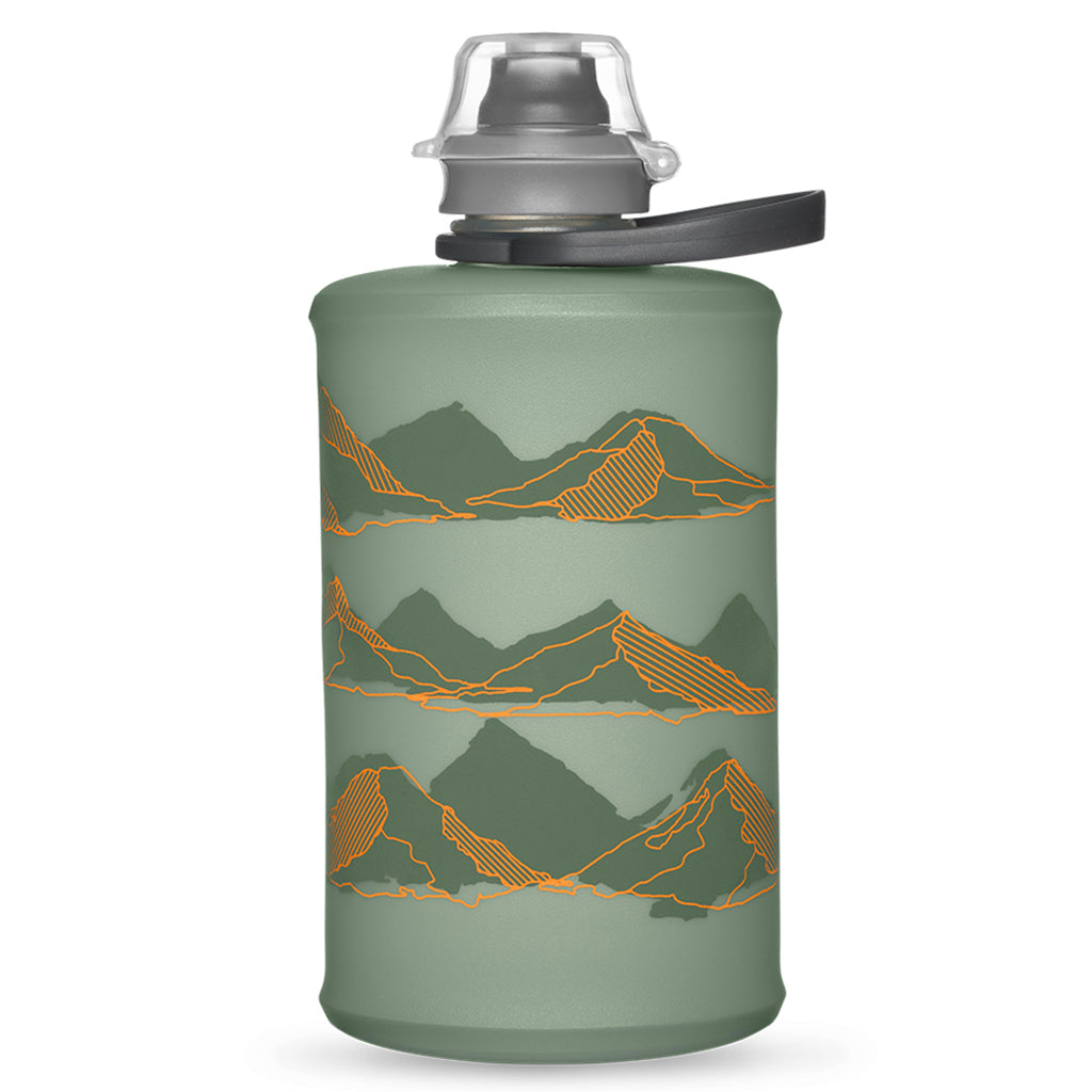 Hydrapak Stow Flexible Bottle-Mountain Edition-Sutro Green (350ml)