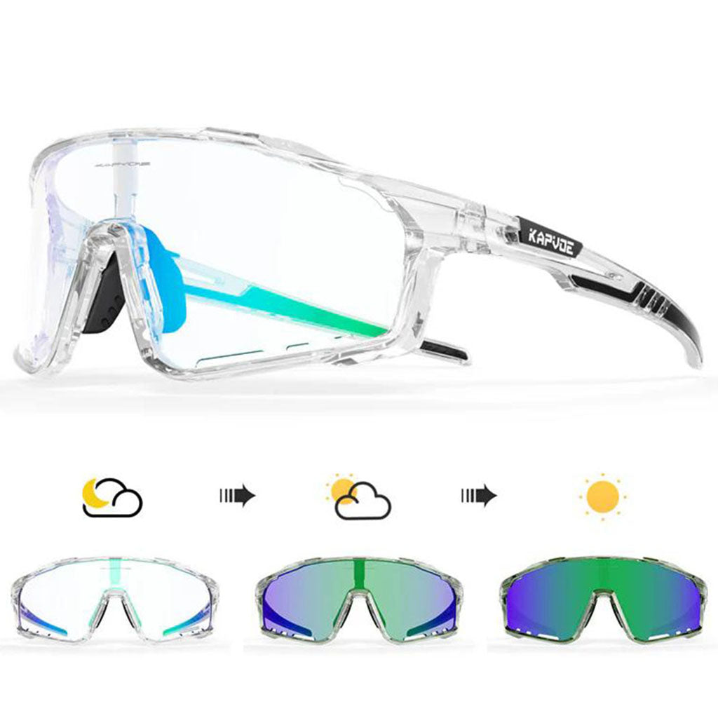 Kapvoe X76 Colour Changing Frames Photochromic Sunglasses (Blue/Green)