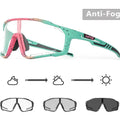 Kapvoe X76 Anti-Fog Photochromic Sunglasses (Black/Green/Pink)