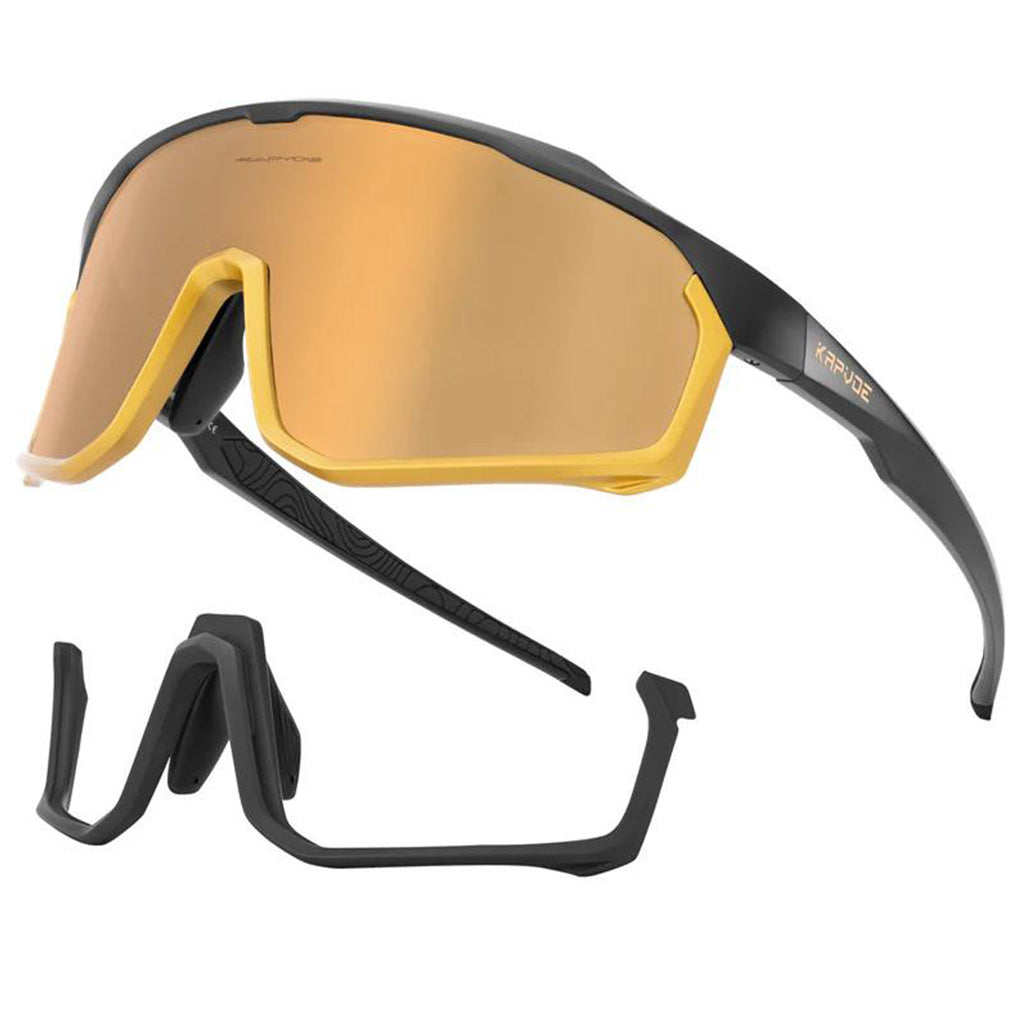 Kapvoe X93 Interchangeable Lower Frame Sunglasses (Gold/Black)