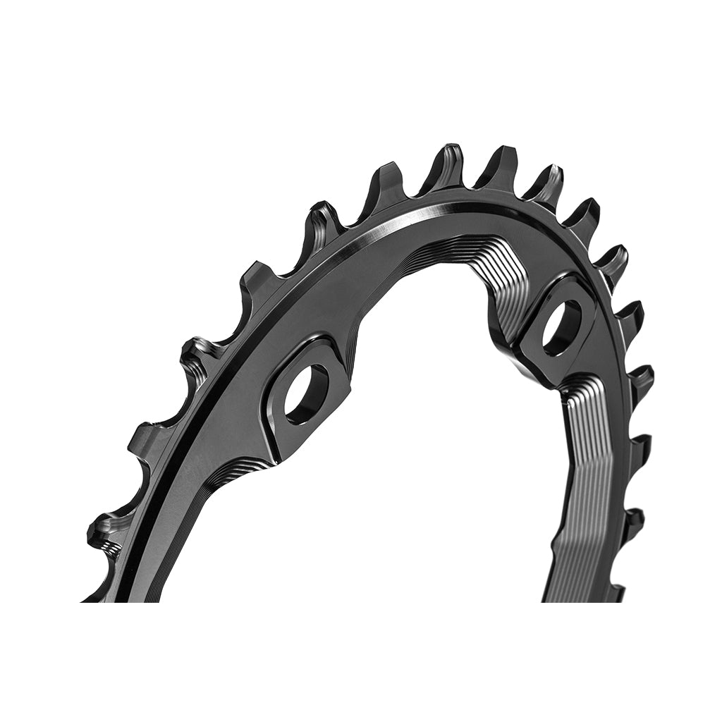 Absolute Black Oval MTB Chainring 1X Shimano 96BCD XT M8000 HG + 12-Speed (Black)