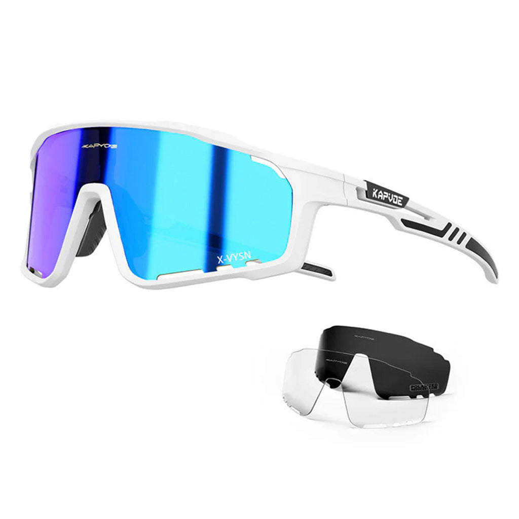 Kapvoe X76 Sports Sunglasses (Blue/White)