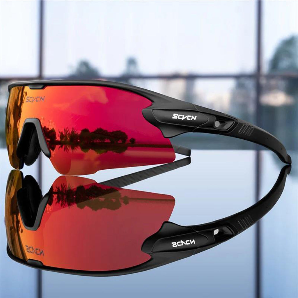 SCVCN S2 Sports Sunglasses (Red/Black)