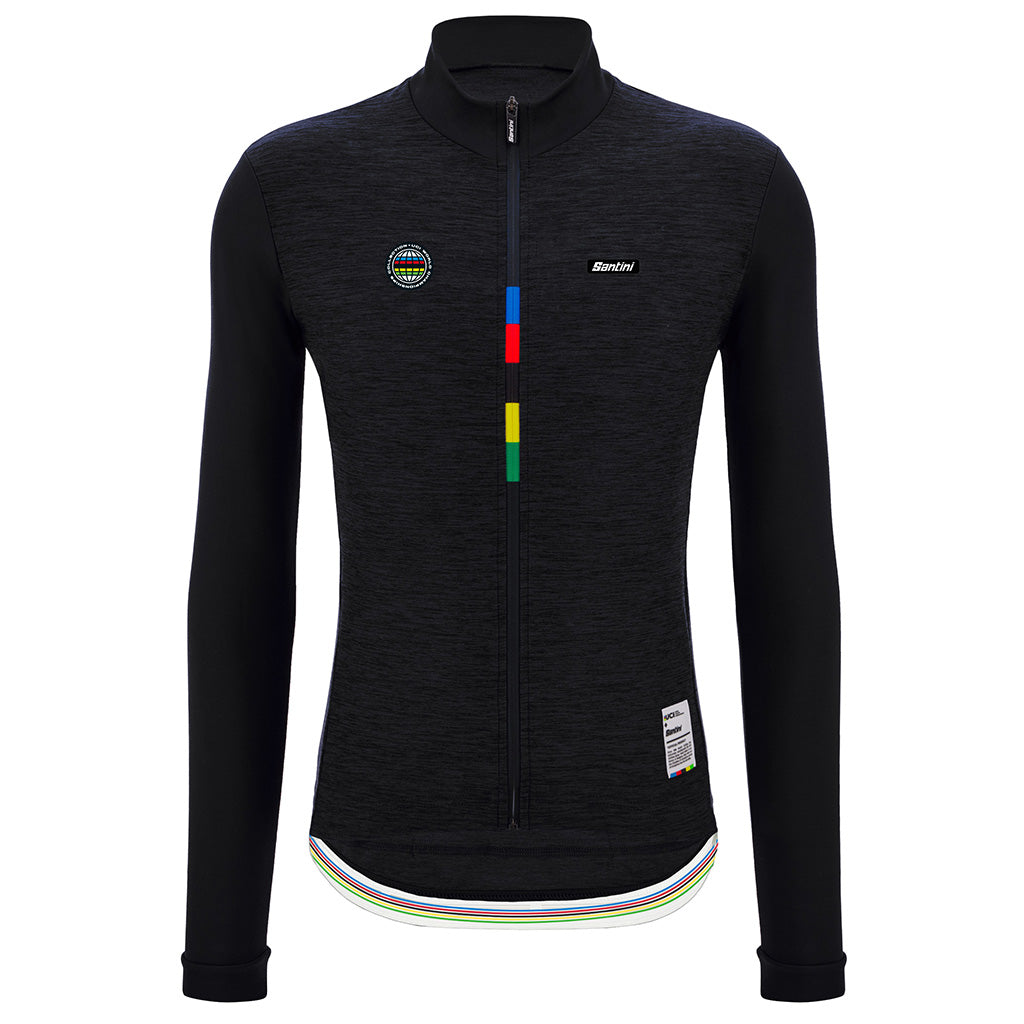 Santini UCI World Champion Mondo Long Sleeve Unisex Jersey (Black)