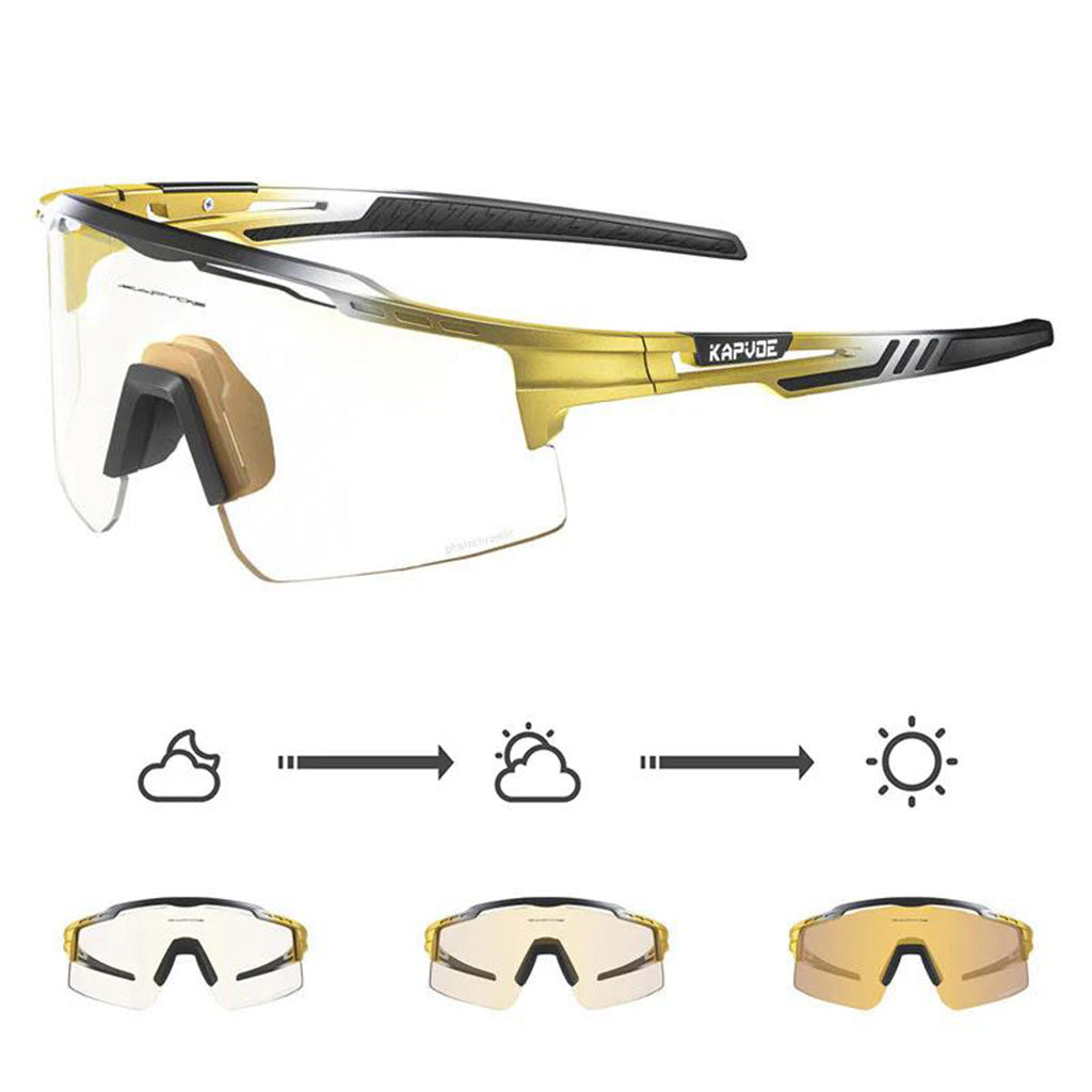 Kapvoe X75 Coloured Photochromic Sunglasses (Gold)