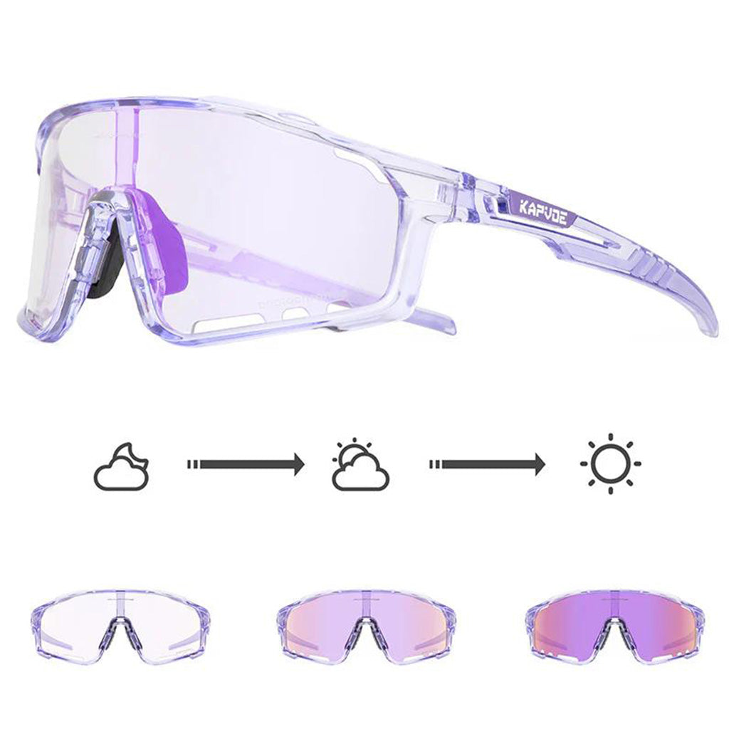 Kapvoe X76 Coloured Photochromic Sunglasses (Purple)