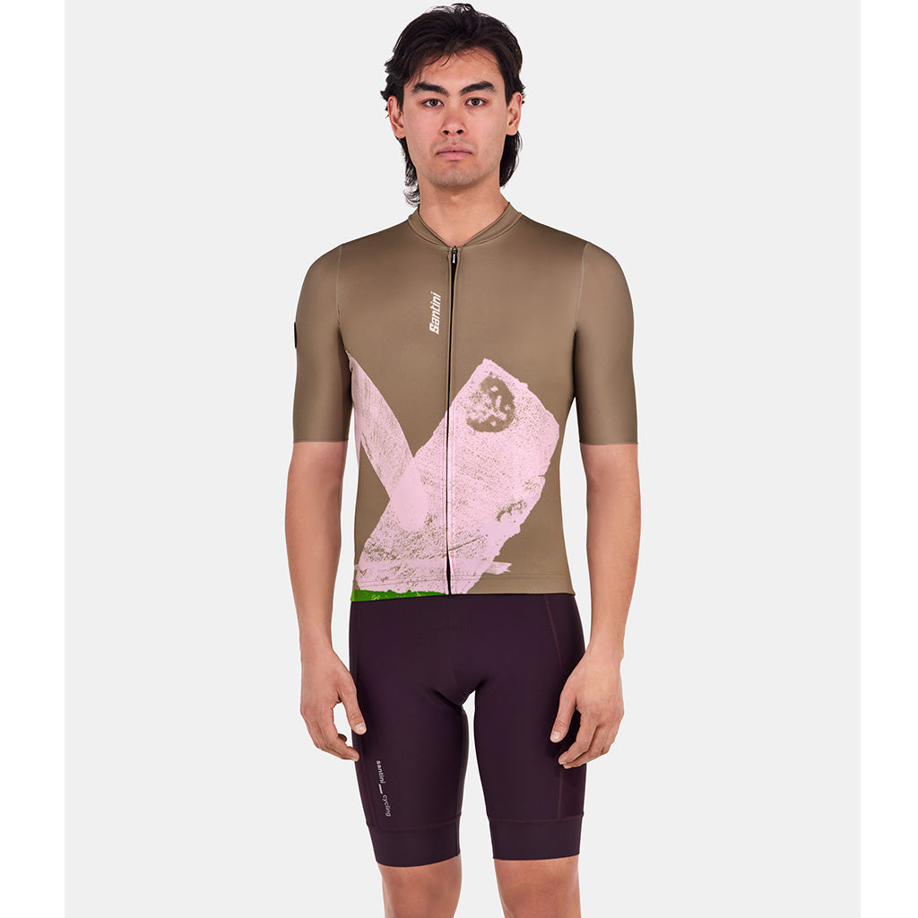 Santini Note Men's Cycling Jersey (Military Green)