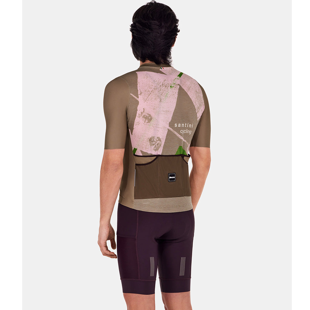 Santini Note Men's Cycling Jersey (Military Green)