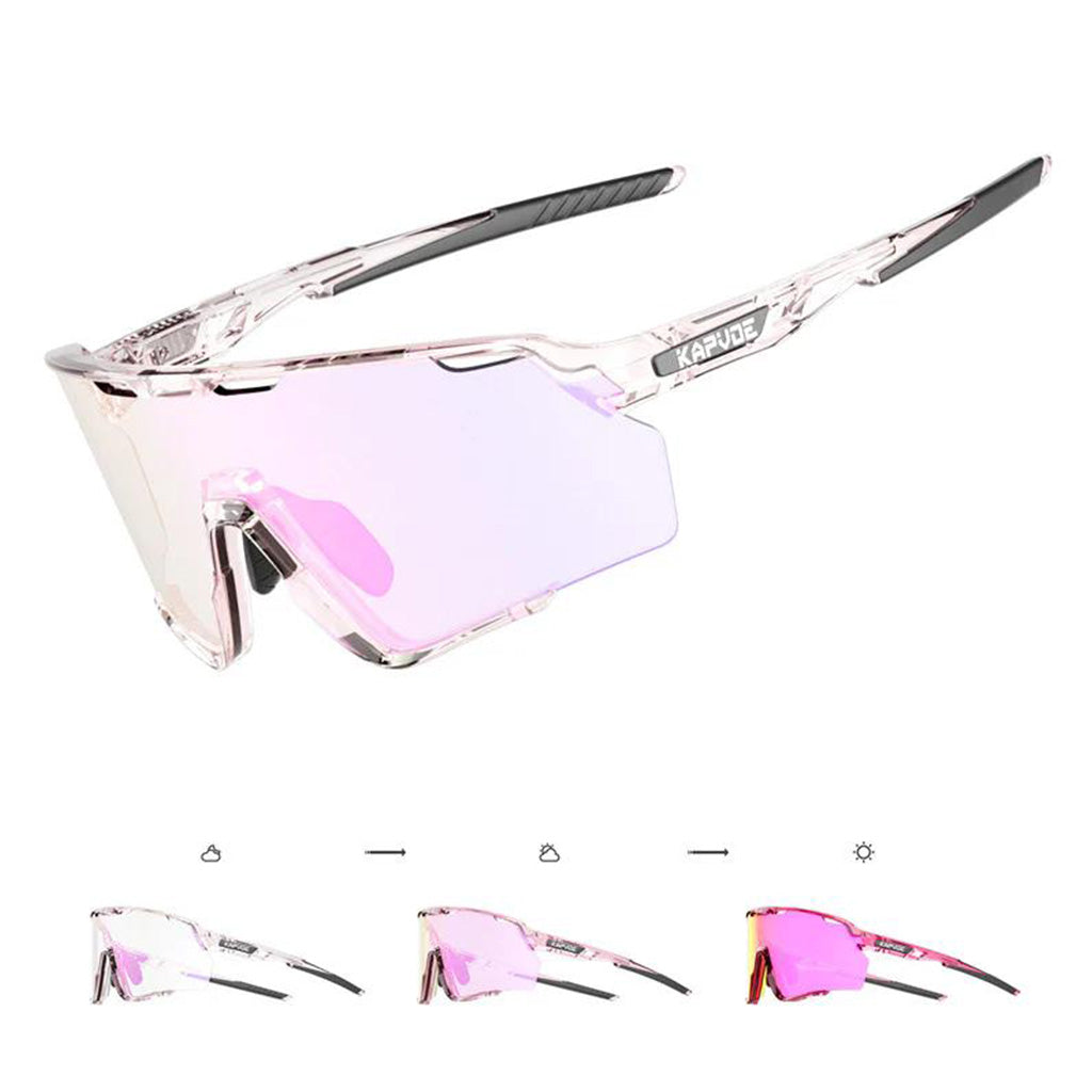 Kapvoe X170 Colour Changing Frame Photochromic Sunglasses (Pink)