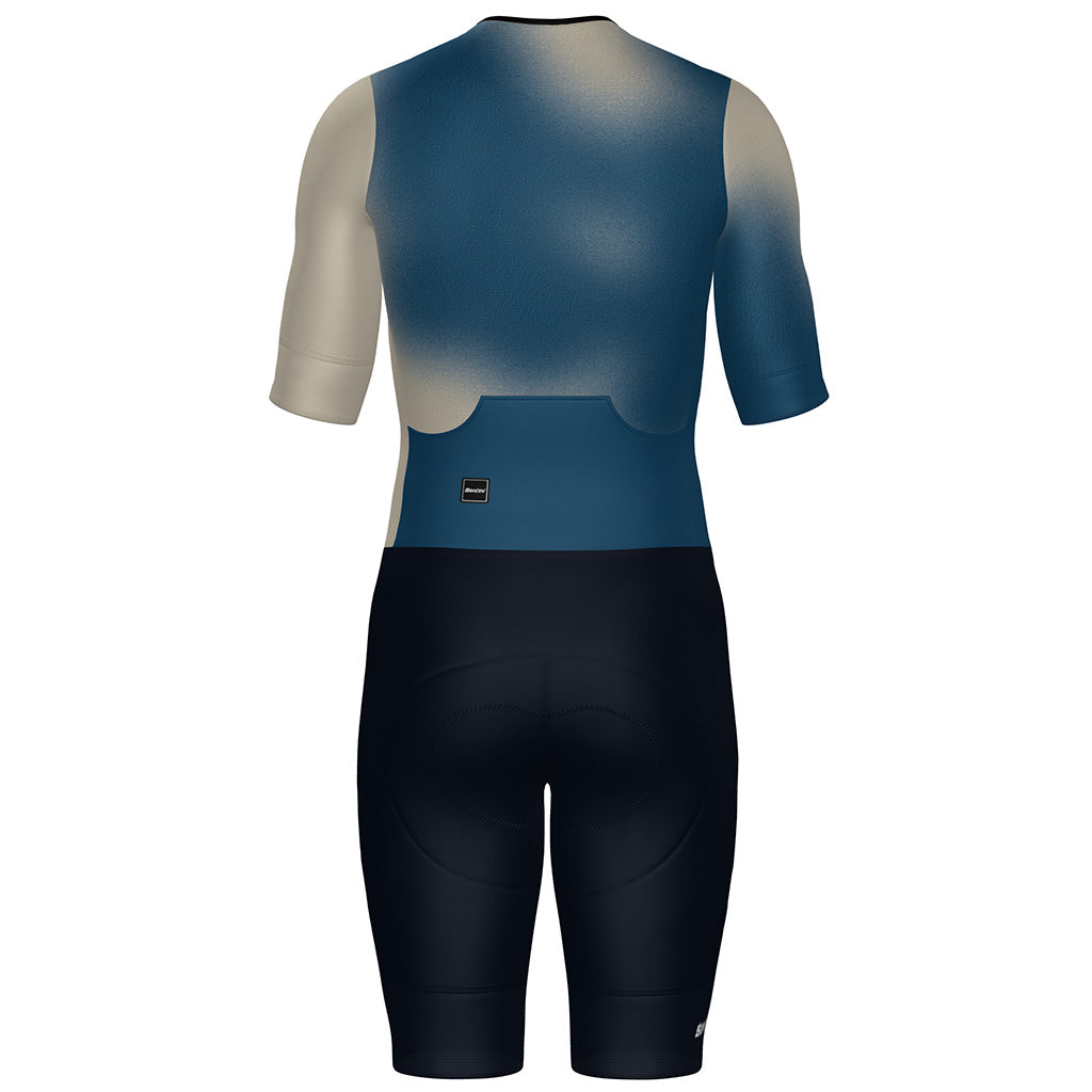 Santini Leaf Long Distance Trisuit (Short Sleeve) (Blue)