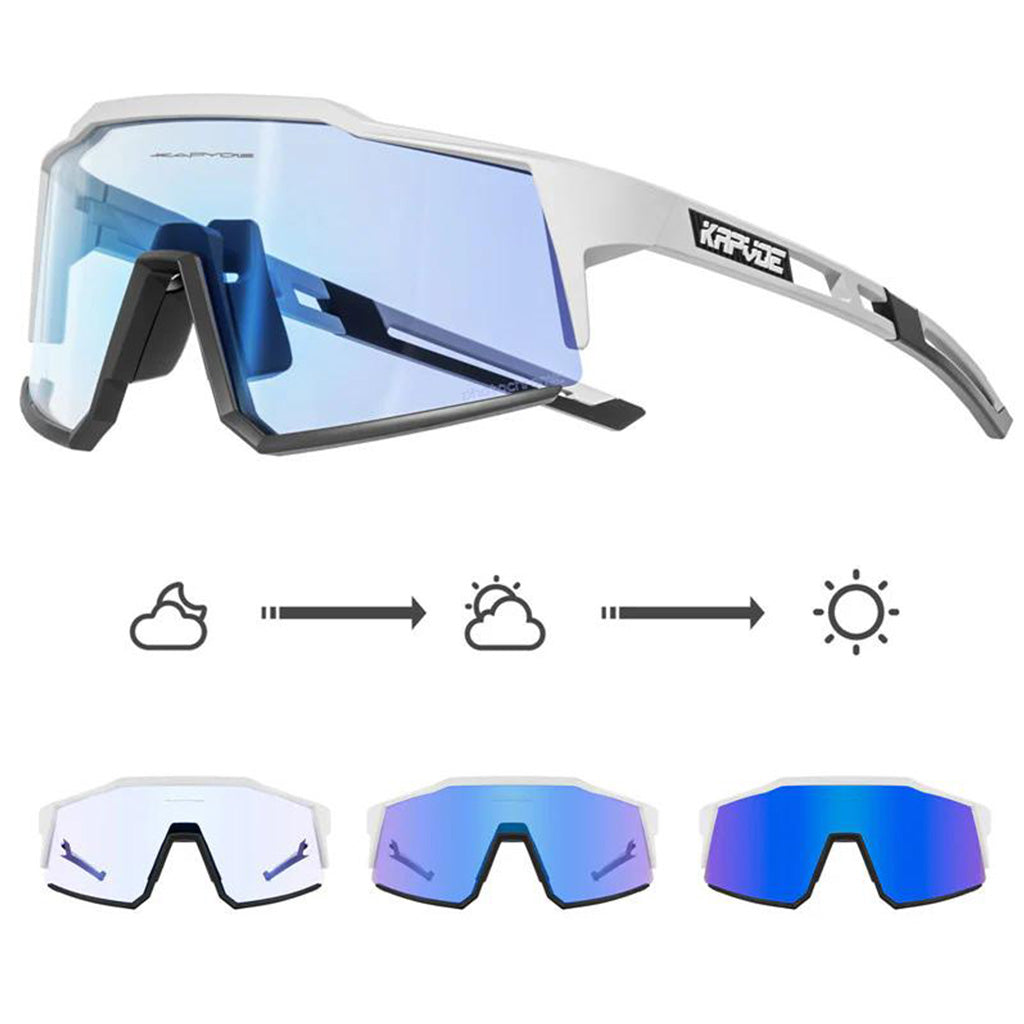 Kapvoe KE9022 Coloured Photochromic Sunglasses (Blue/White/Black)