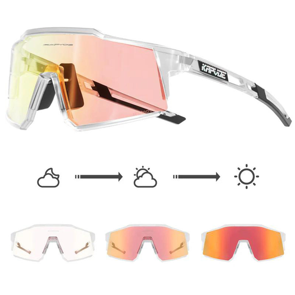 Kapvoe KE9022 Coloured Photochromic Sunglasses (Red/Clear)