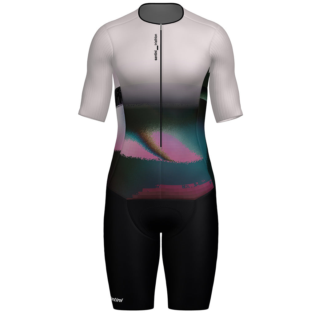 Santini Viper Long Distance Trisuit (Short Sleeve) (Black)
