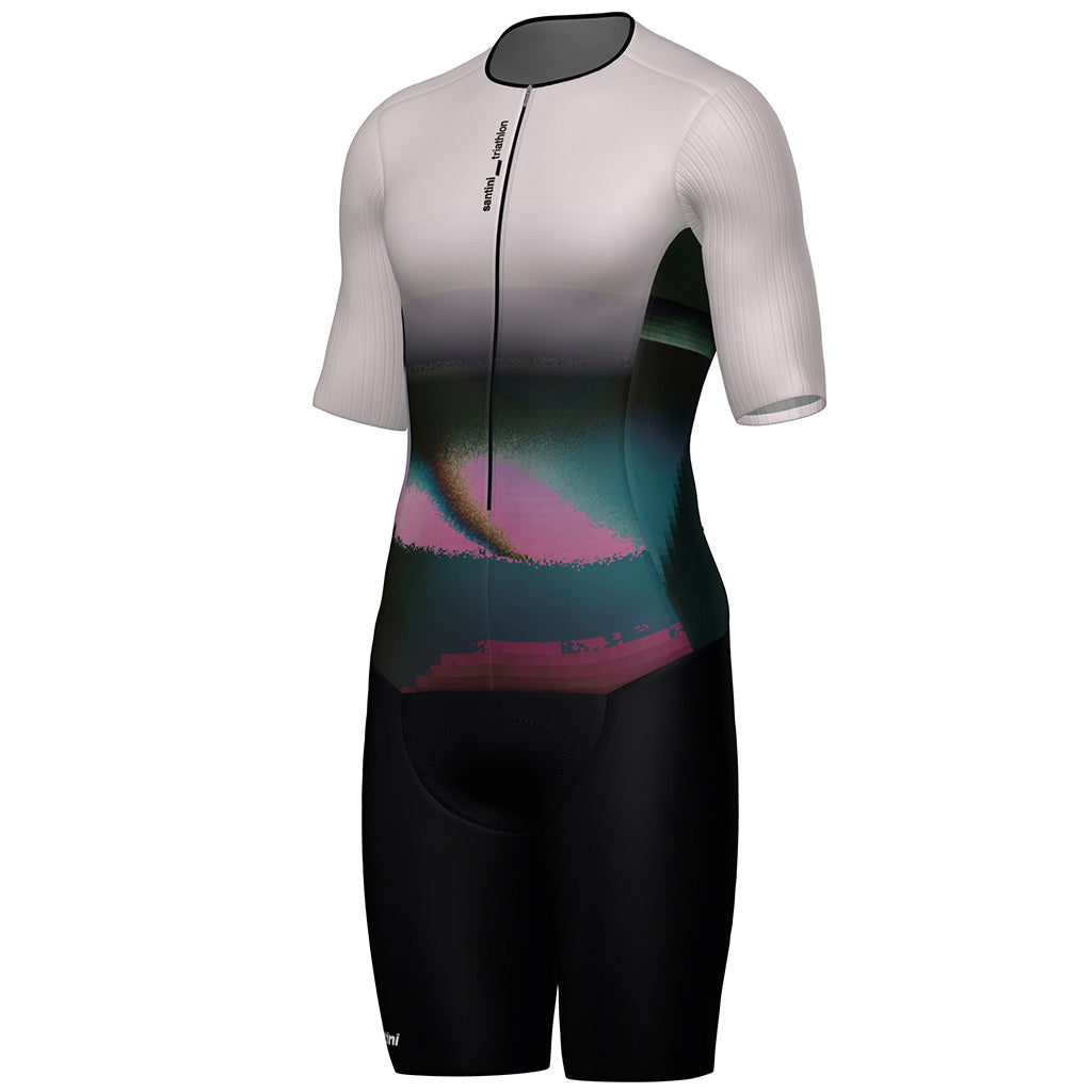 Santini Viper Long Distance Trisuit (Short Sleeve) (Black)