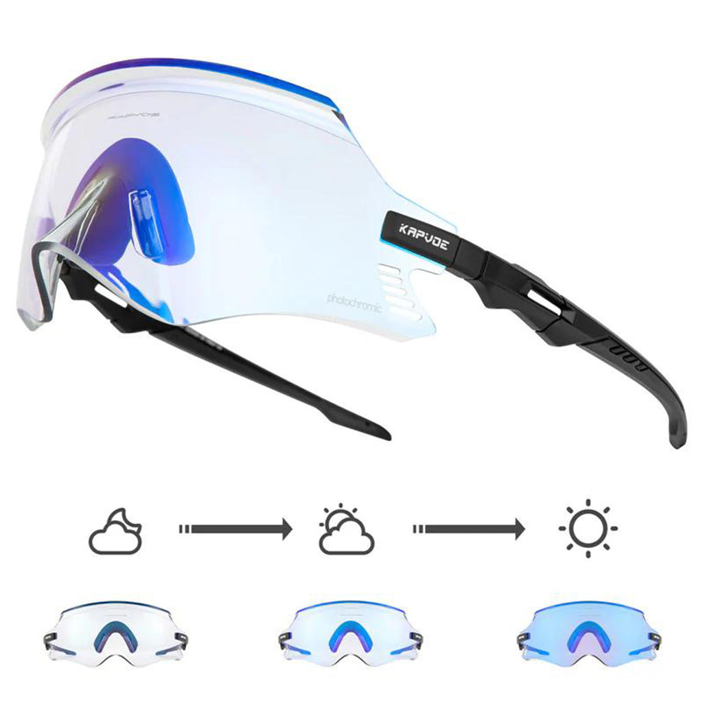 Kapvoe X2 Coloured Photochromic Sunglasses (Blue/Black)