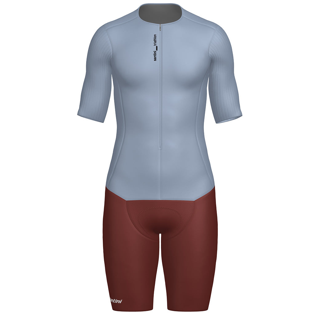 Santini Viper Long Distance Trisuit (Short Sleeve) (Light Blue)