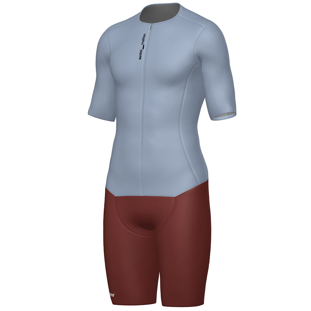 Santini Viper Long Distance Trisuit (Short Sleeve) (Light Blue)
