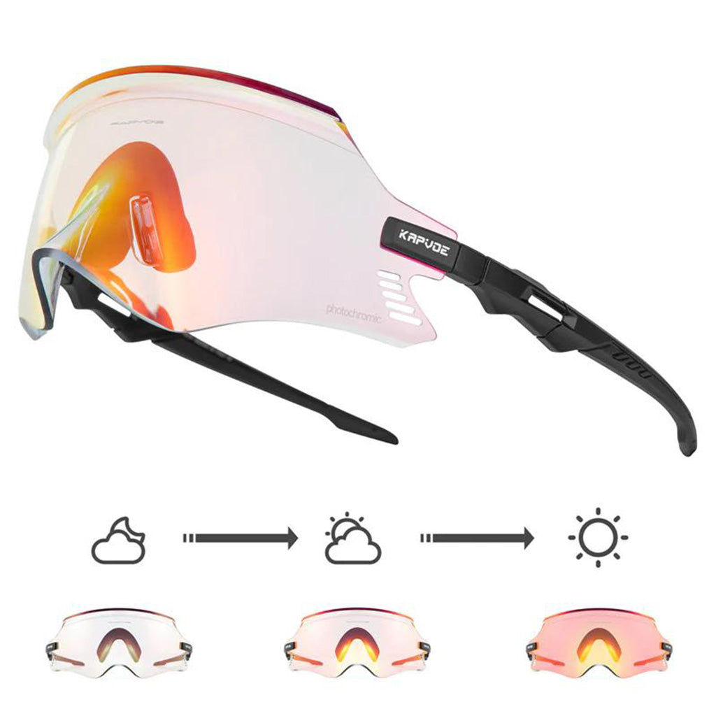 Kapvoe X2 Coloured Photochromic Sunglasses (Red/Black)