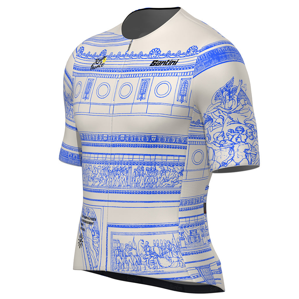 Santini Tour De France Arrivee Arc De Triomphe Unisex Jersey (White)