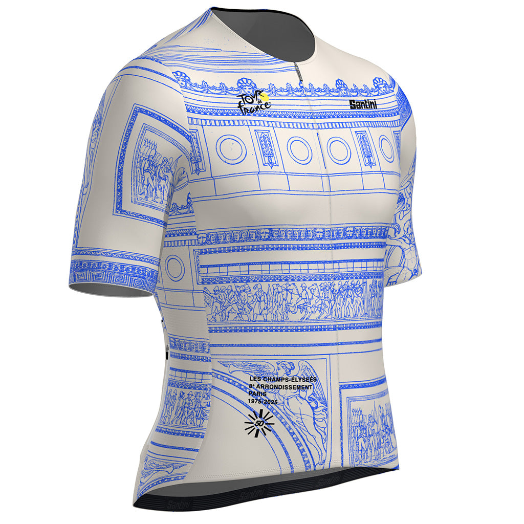 Santini Tour De France Arrivee Arc De Triomphe Unisex Jersey (White)