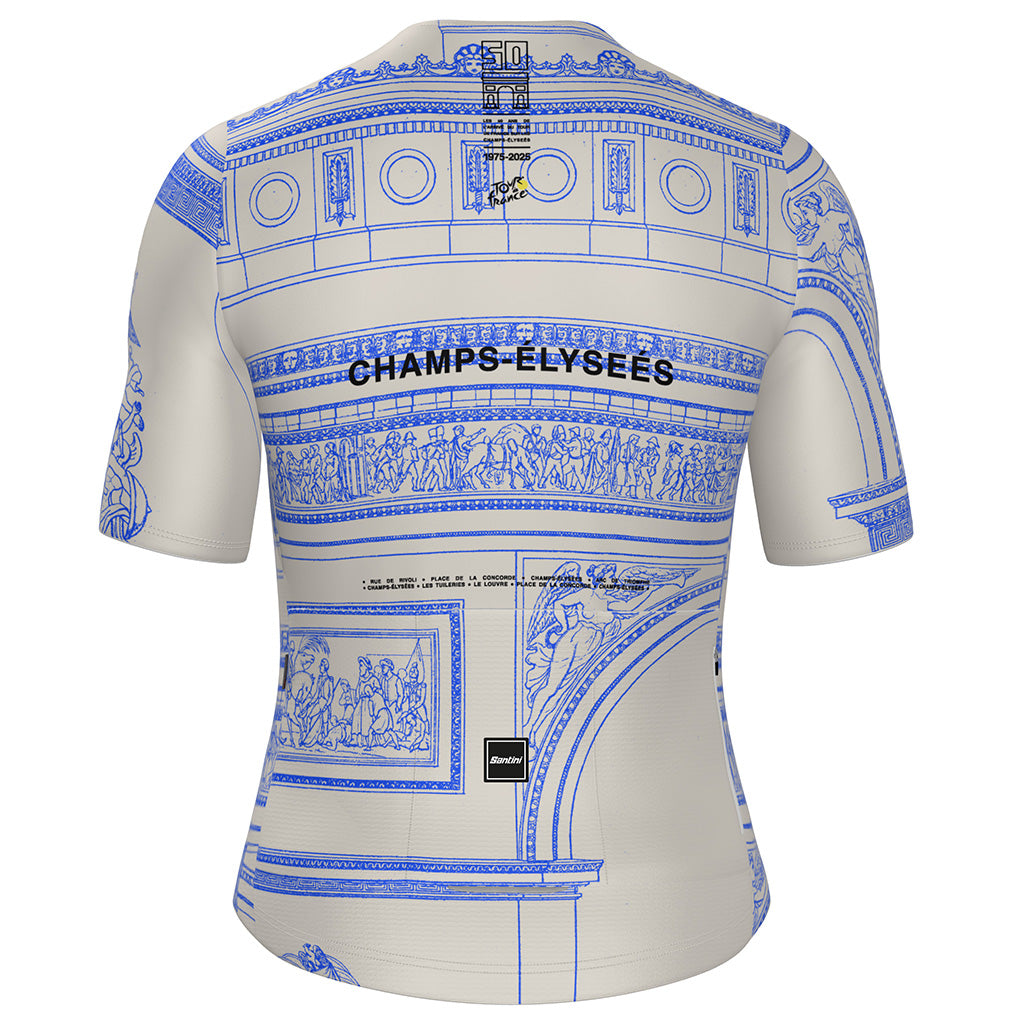 Santini Tour De France Arrivee Arc De Triomphe Unisex Jersey (White)