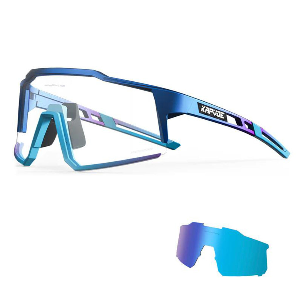 Kapvoe KE9022 Photochromic Sports Sunglasses (Blue)