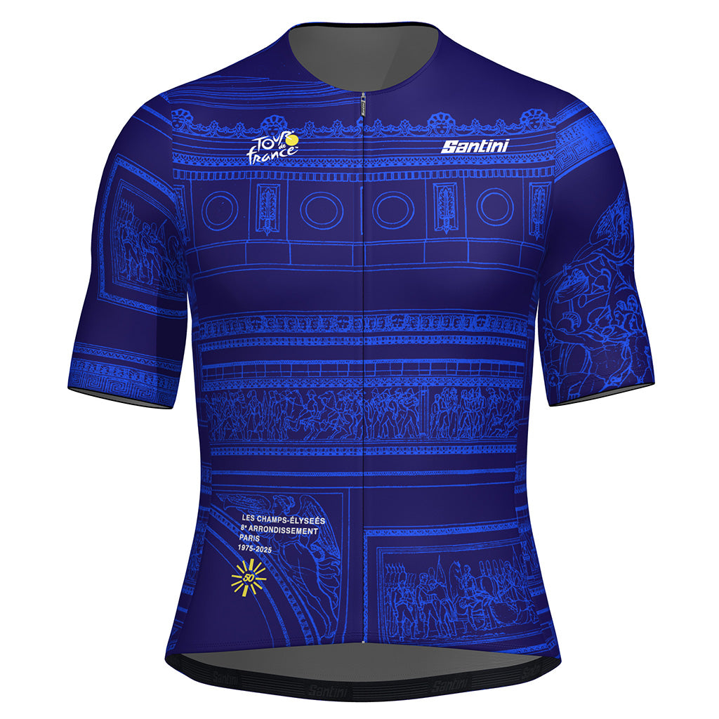 Santini Tour De France Arrivee Arc De Triomphe Unisex Jersey (Marine Blue)