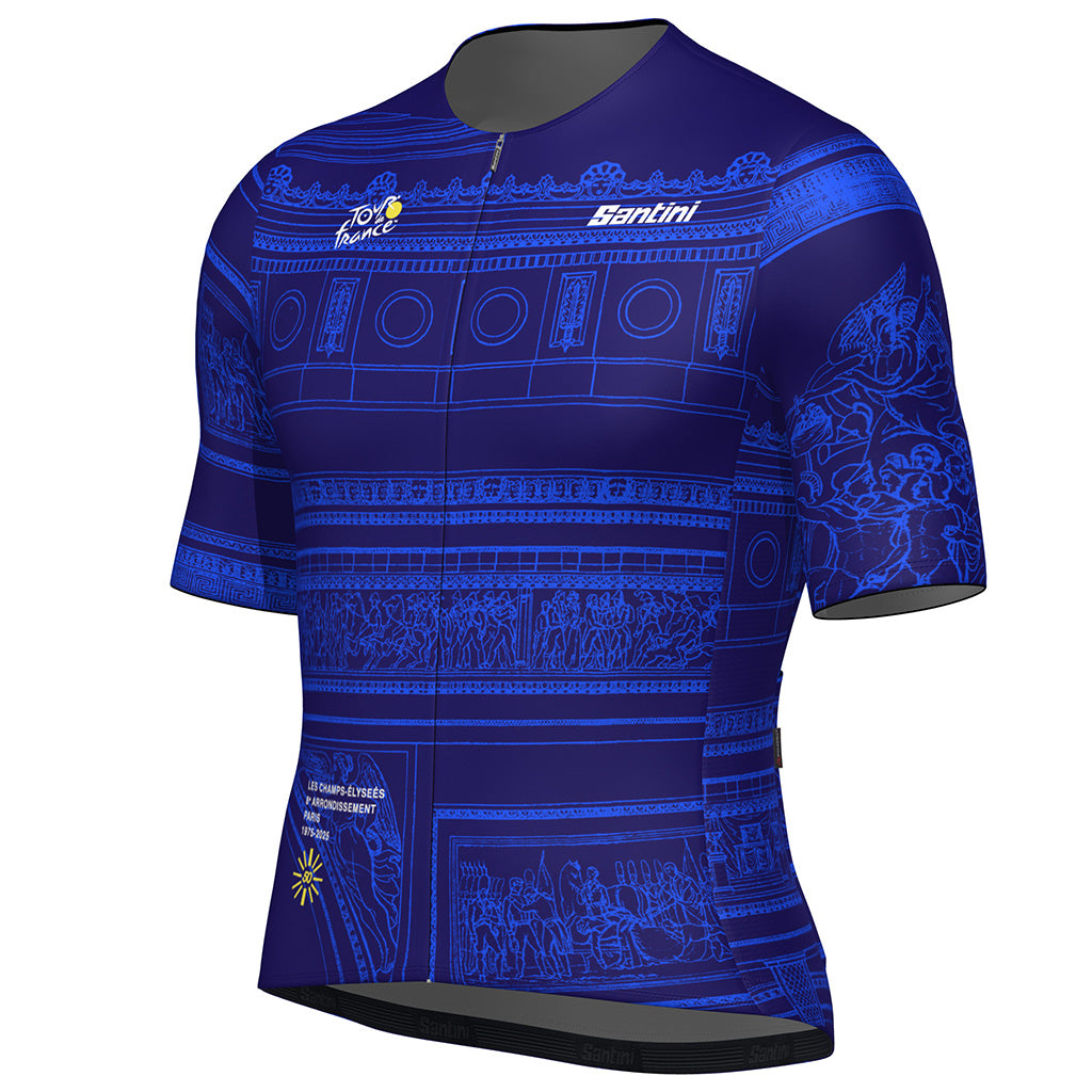Santini Tour De France Arrivee Arc De Triomphe Unisex Jersey (Marine Blue)
