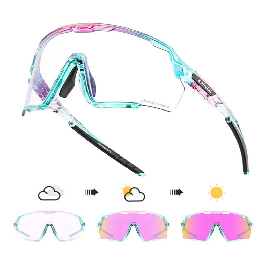 Kapvoe X170 Coloured Photochromic Sunglasses (Pink/Aqua)