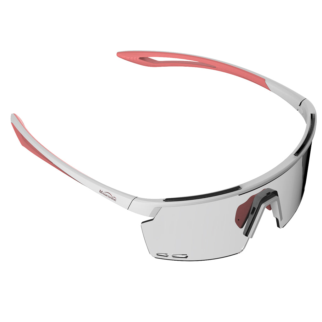 Magicshine Rouler Photochromic Sports Sunglasses (White/Pink)
