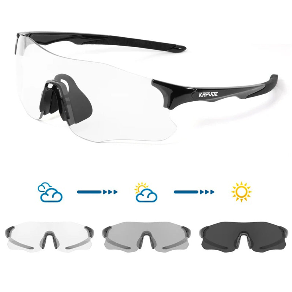 Kapvoe K1129 Photochromic Sunglasses (Black)