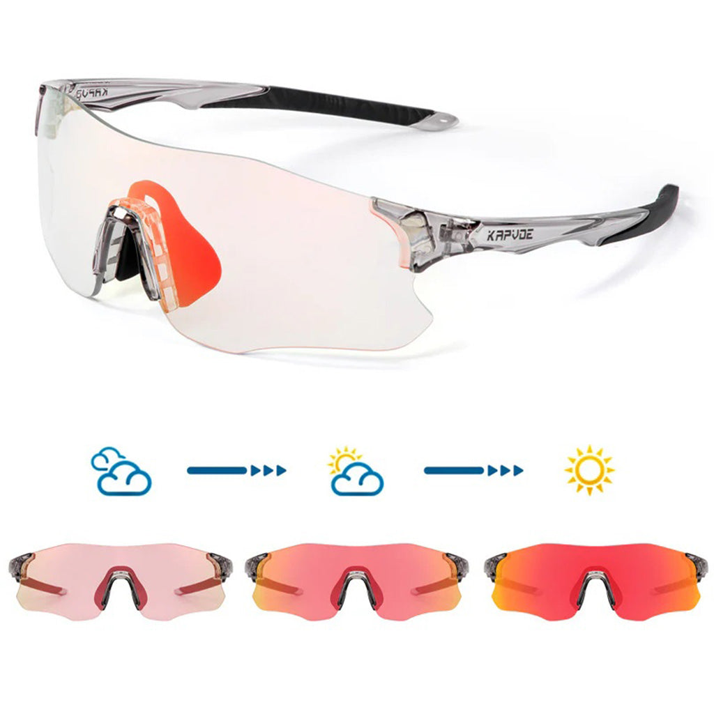 Kapvoe K1129 Coloured Photochromic Sunglasses (Red/Clear)