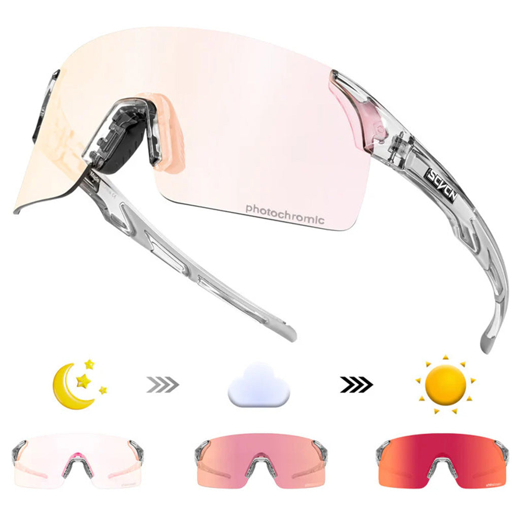 SCVCN X142 Coloured Photochromic Sunglasses (Red/Grey)