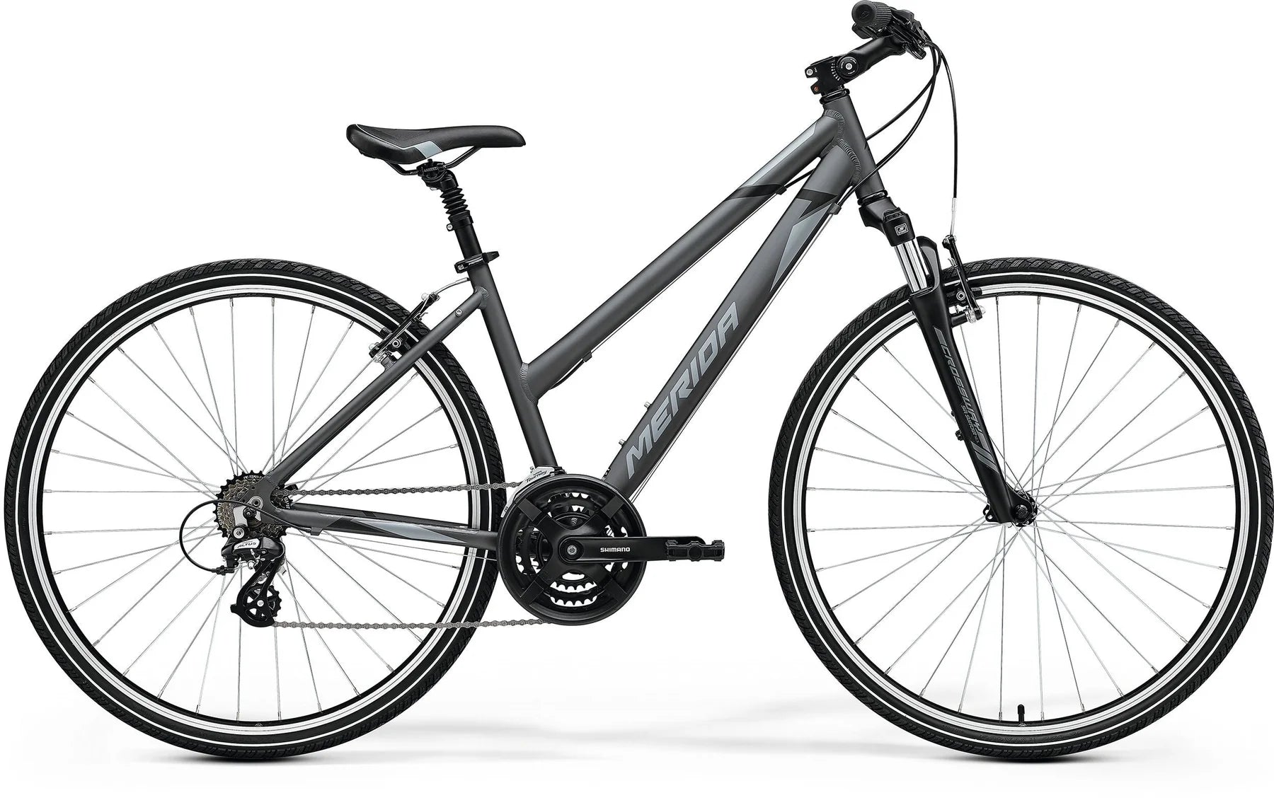 Merida Crossway 10-V Women's Bike (Dark Silver/Grey/Black)