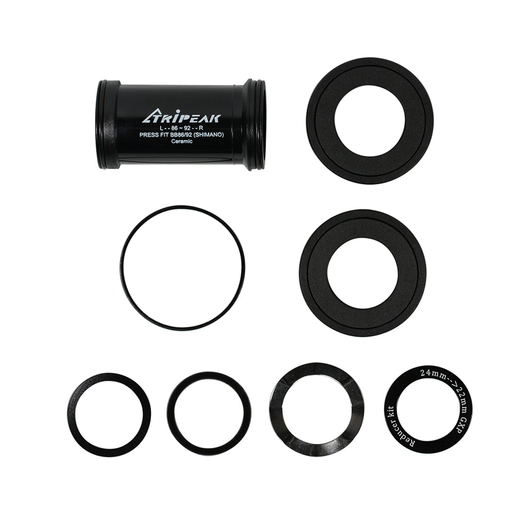 Tripeak BB86 Pressfit Bottom Bracket Ceramic Shimano (86-92mm) (Black)