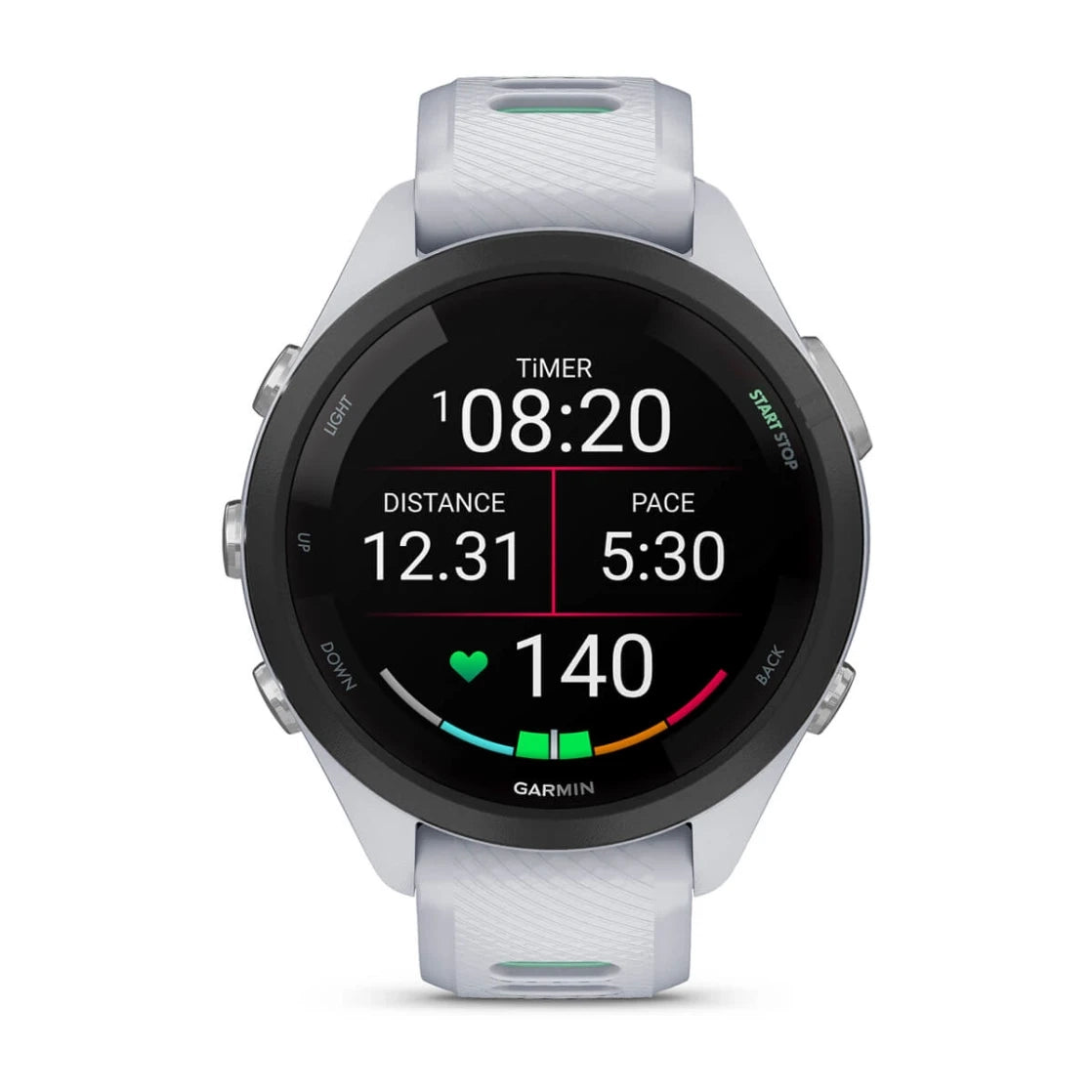 Garmin Forerunner 265S Smart Watch (Whitestone/Neo Tropic Silicone Band)