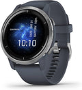 Garmin Venu 2 Smart Watch Silver Granite Blue | AMOLED GPS Fitness Watch
