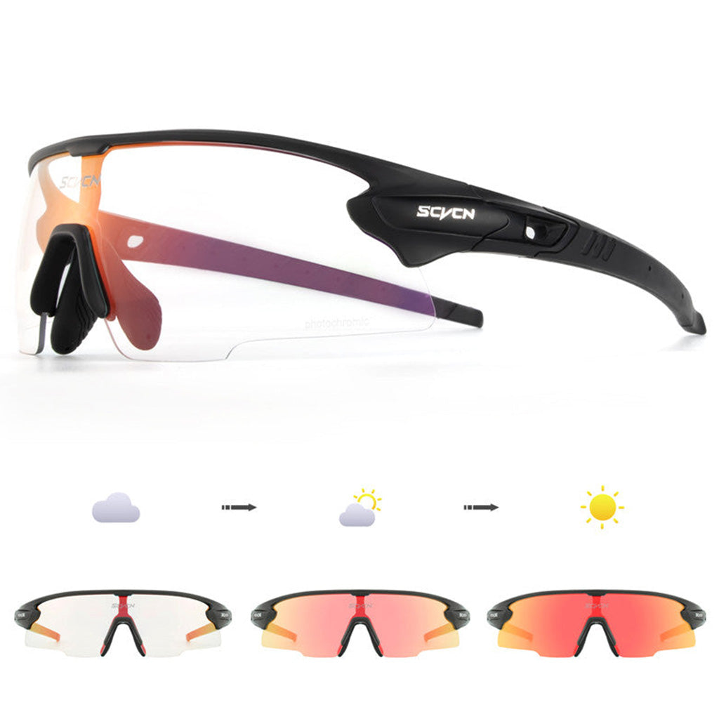 SCVCN S2 Coloured Photochromic Sunglasses (Red/Black)