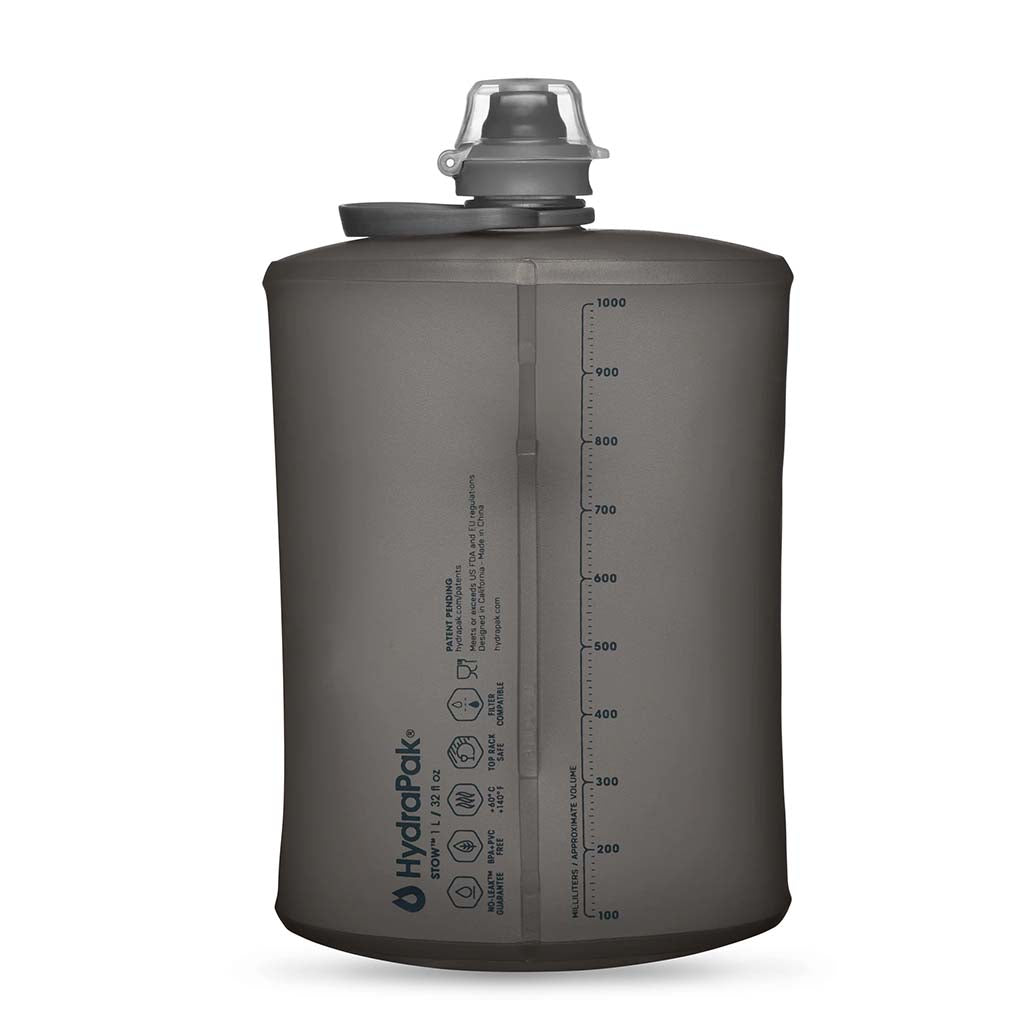 Hydrapak Stow Flexible Bottle-Mammoth Grey (1000ml)