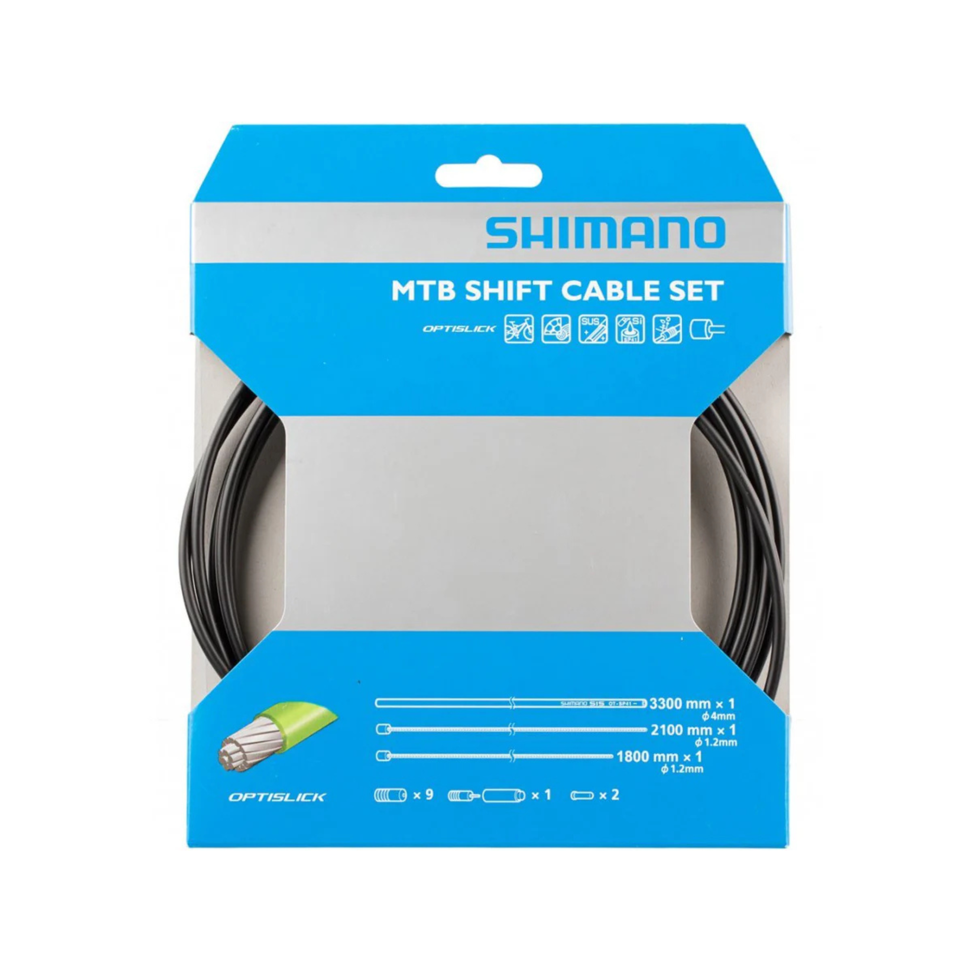 Shimano MTB OPTISLICK Shift Cable Set – Front & Rear Derailleur