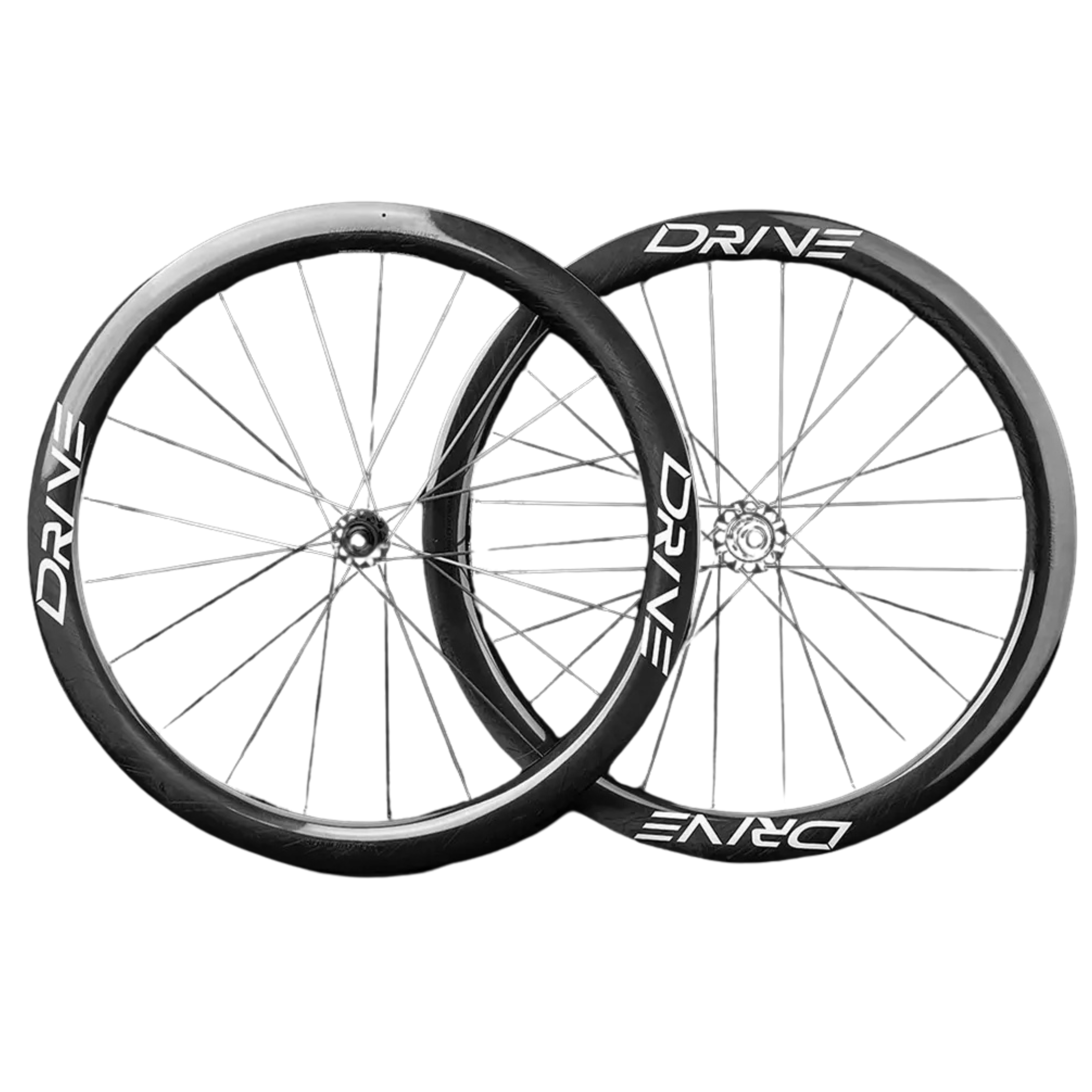 Elite Wheels Drive 50D Carbon Tubeless Ready Disc Brake Wheels - Shimano/SRAM (Gloss Marbel Black)