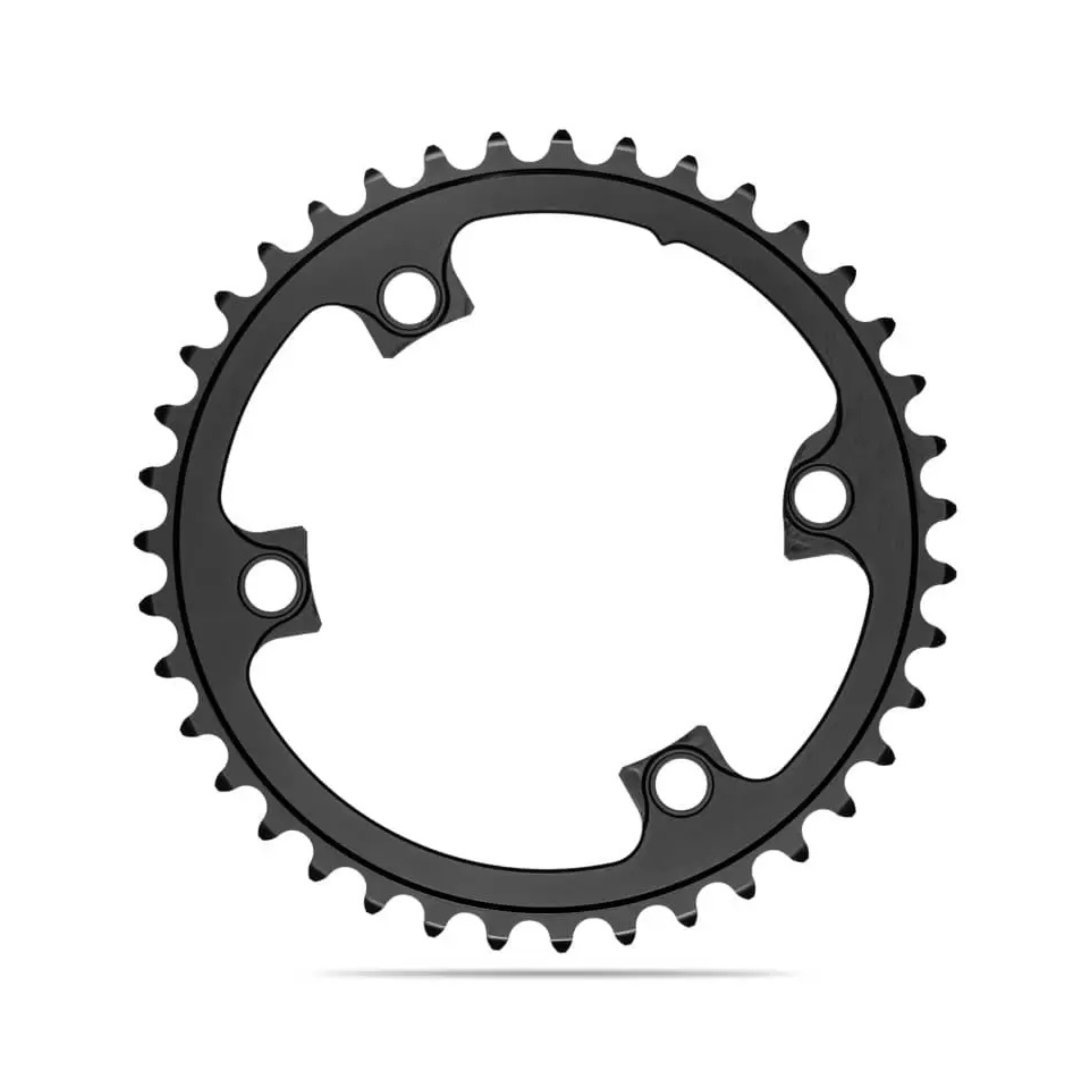 Absolute Black Round Road Chainring 2X 110/4 Shimano 9100/8000 (34T/36T/38T/39T)-Black