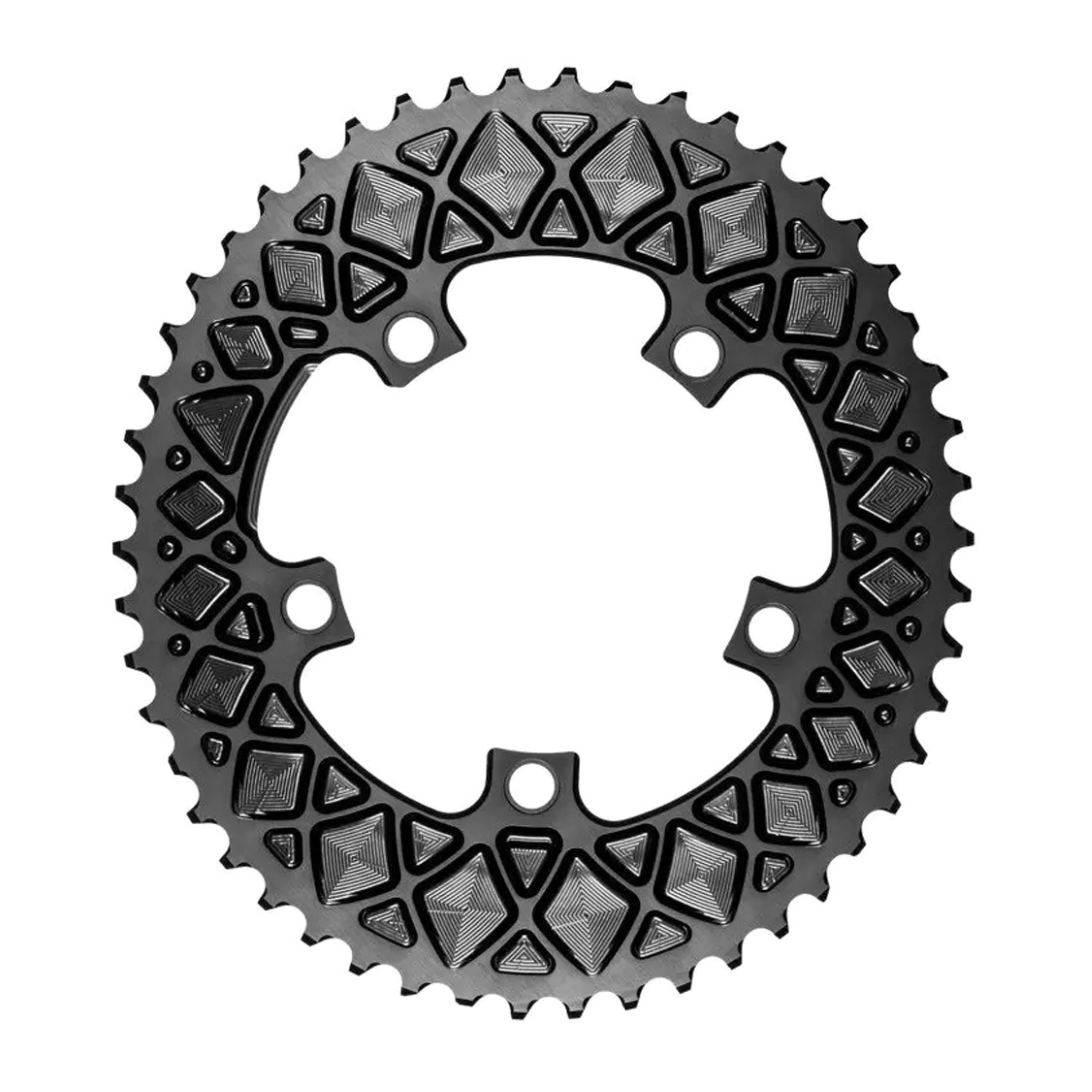Absolute Black Oval Road Chainring 2X 110/5 (50T/52T) (Not For SRAM)-Black