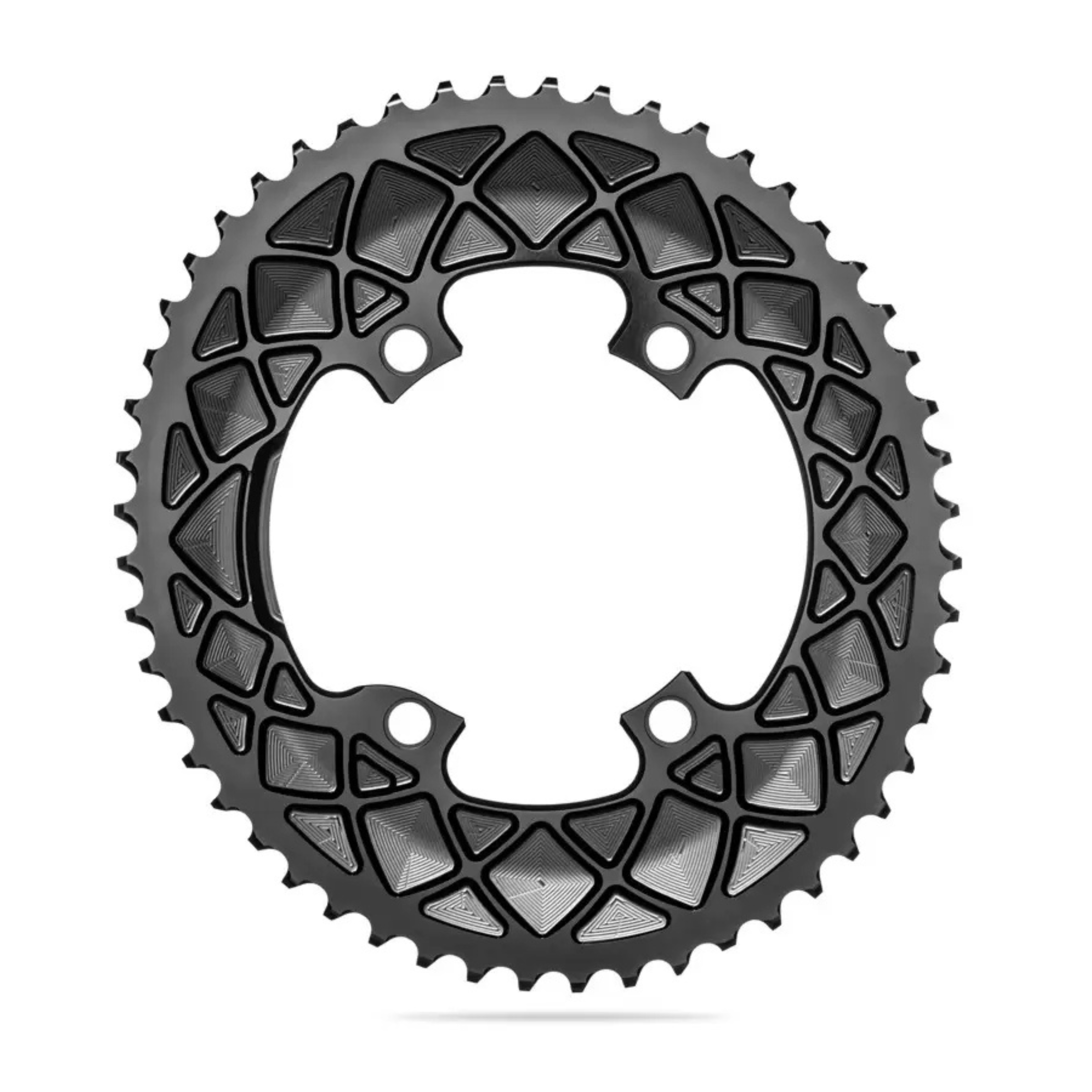 Absolute Black Oval Road Chainring 2X 110/4 Shimano 9100/8000 (50T/52T/53T)-Black